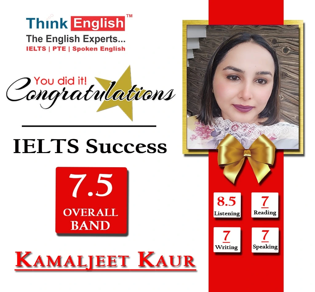 Kamal achieved 7.5 band in IELTS at ThinkEnglish