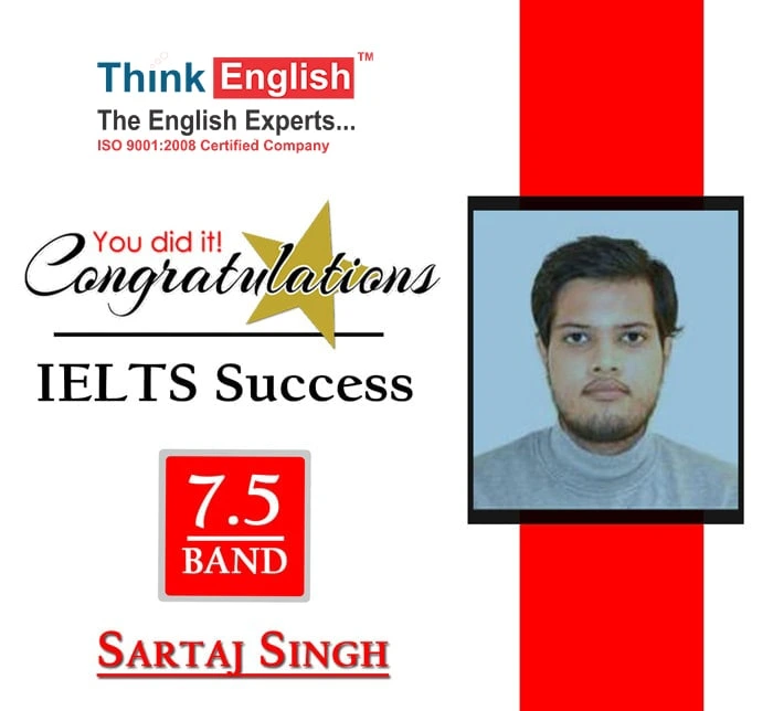 Sartaj Singh achieved 7.5 band in IELTS at ThinkEnglish