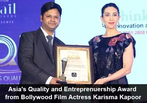 Asia's Quality Entreprenuarship Award from Karisma Kapoor