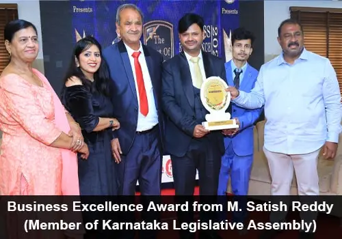 Business Excellence Award from M Satish Reddy